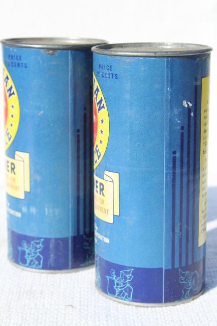 photo of 1940s vintage Guardian Service Ware aluminum metal scouring powder cleaner cans, old advertising  #8