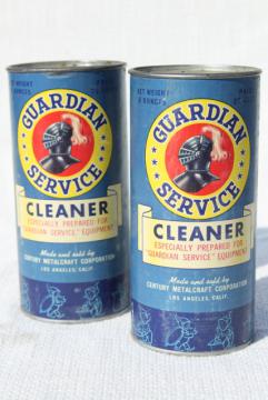 catalog photo of 1940s vintage Guardian Service Ware aluminum metal scouring powder cleaner cans, old advertising 