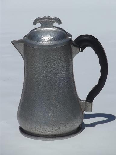 photo of 1940s vintage Guardian Service aluminum coffee pot w/ metal lid #1