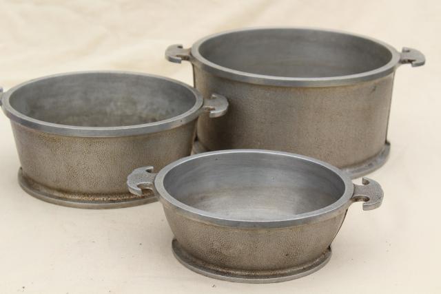 photo of 1940s vintage Guardian Service ware aluminum cookware dutch oven pots and pans stack #7