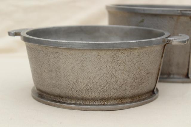 photo of 1940s vintage Guardian Service ware aluminum cookware dutch oven pots and pans stack #12