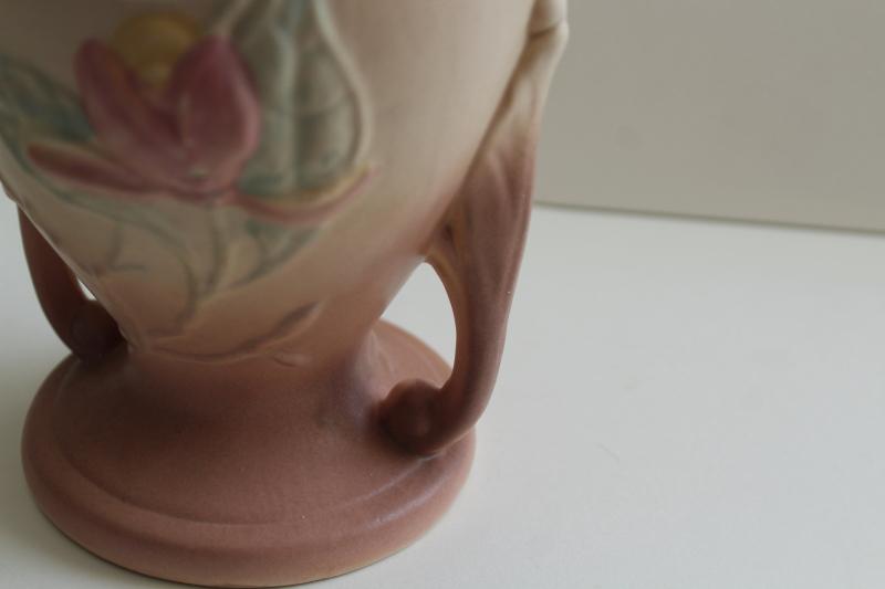 photo of 1940s vintage Hull art pottery Wildflower vase, pink, green, ivory white #8