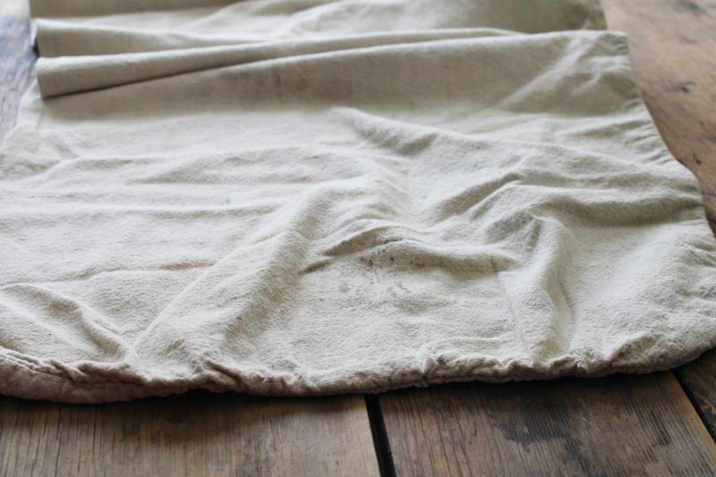 photo of 1940s vintage Kentucky Hemp Seed printed cotton sack, worn patched old feedsack #6