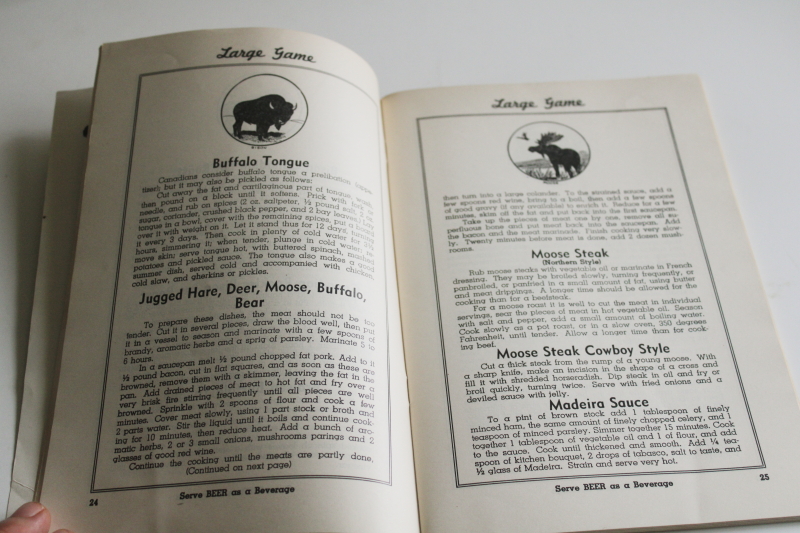 photo of 1940s vintage Milwaukee Gettelman's beer advertising, Sportsman's Way wild game cookbook  #5