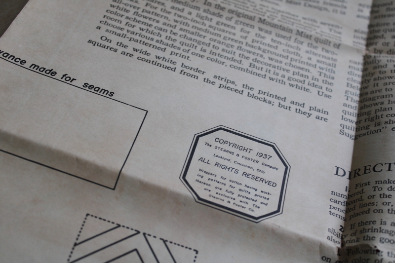 photo of 1940s vintage Mountain Mist quilt patterns & quilting stitching templates lot  #8