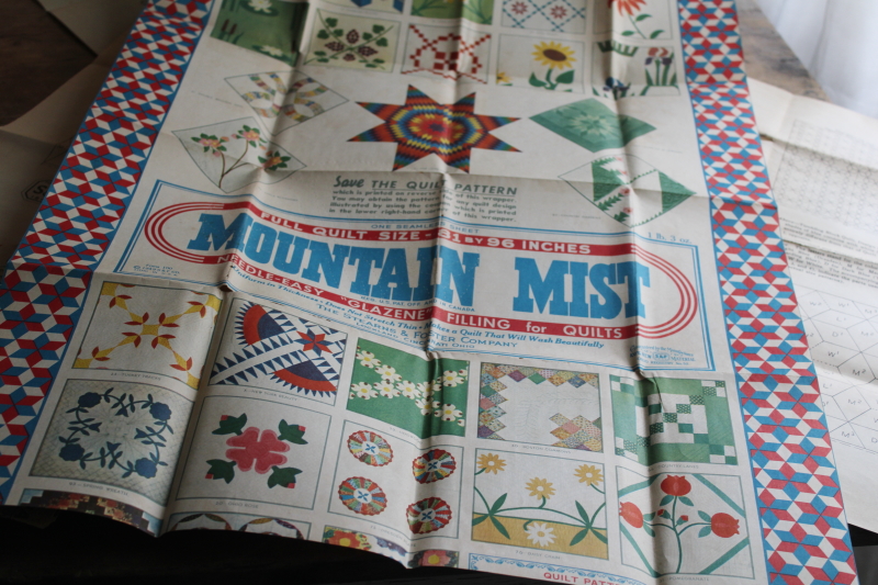 photo of 1940s vintage Mountain Mist quilt patterns & quilting stitching templates lot  #12