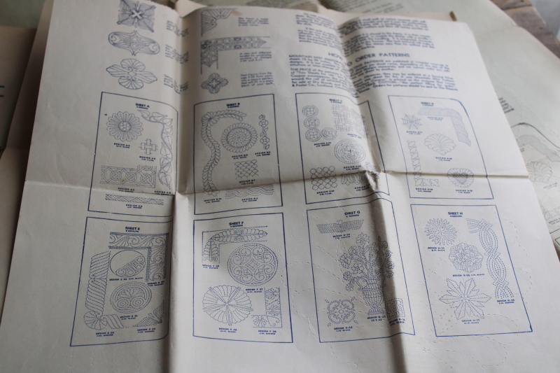 photo of 1940s vintage Mountain Mist quilt patterns & quilting stitching templates lot  #14