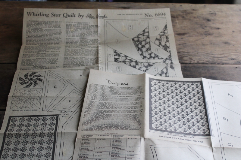 photo of 1940s vintage Mountain Mist quilt patterns & quilting stitching templates lot  #16