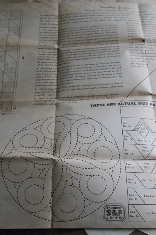 photo of 1940s vintage Mountain Mist quilt patterns & quilting stitching templates lot  #18