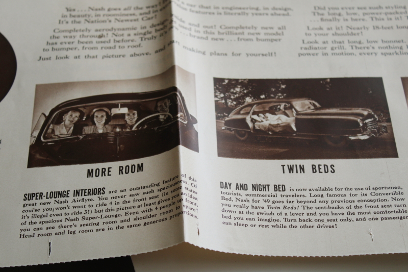 photo of 1940s vintage Nash automobile advertising booklets & poster for the new 1949 model cars #7