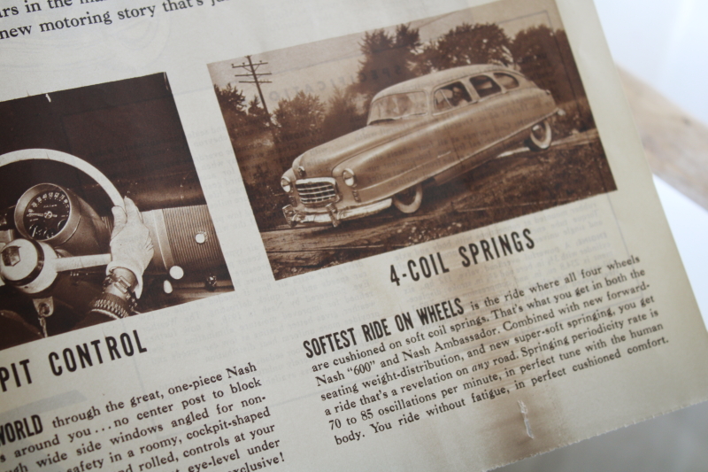 photo of 1940s vintage Nash automobile advertising booklets & poster for the new 1949 model cars #8