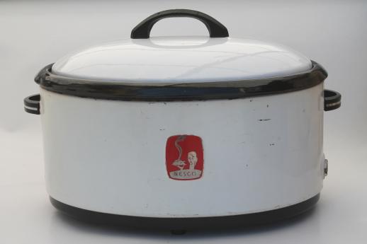 photo of 1940s vintage Nesco roaster oval slow cooker w/ instruction manual recipes #7