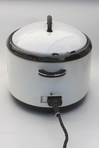 photo of 1940s vintage Nesco roaster oval slow cooker w/ instruction manual recipes #8