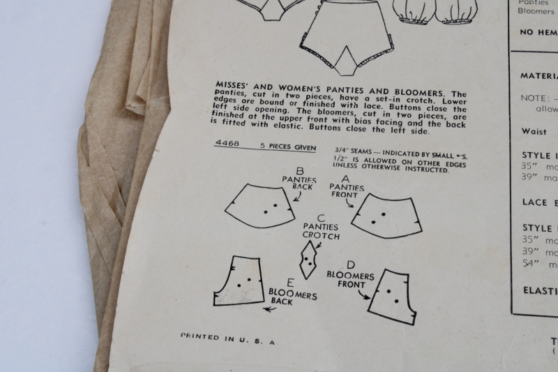 photo of 1940s vintage Simplicity sewing pattern for lingerie, tap pants panties or bloomers #4