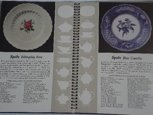 photo of 1940s vintage Spode china pattern catalog book, about 50 patterns #3