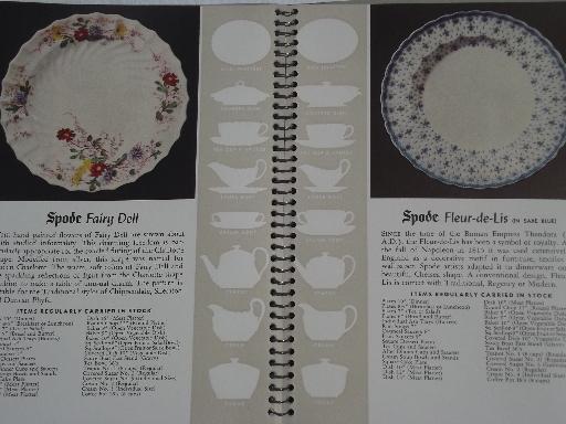 photo of 1940s vintage Spode china pattern catalog book, about 50 patterns #5