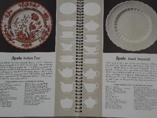 photo of 1940s vintage Spode china pattern catalog book, about 50 patterns #6