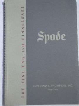 catalog photo of 1940s vintage Spode china pattern catalog book, about 50 patterns