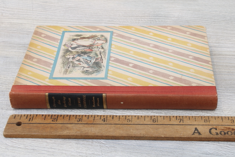 photo of 1940s vintage Through the Looking Glass Tenniel illustrations Lewis Carroll Alice w/ art cover #2