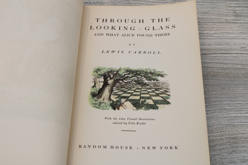 photo of 1940s vintage Through the Looking Glass Tenniel illustrations Lewis Carroll Alice w/ art cover #4