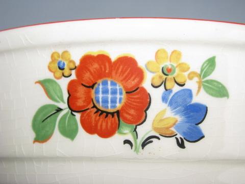 photo of 1940s vintage Universal pottery Kitchen Bouquet oven proof casserole w/ lid #3