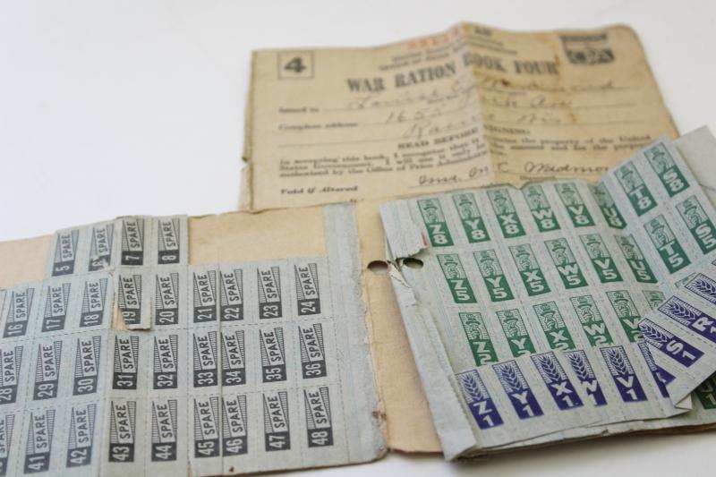 photo of 1940s vintage WWII War Ration Stamp books & stamps World War 2 Racine Wisconsin #3
