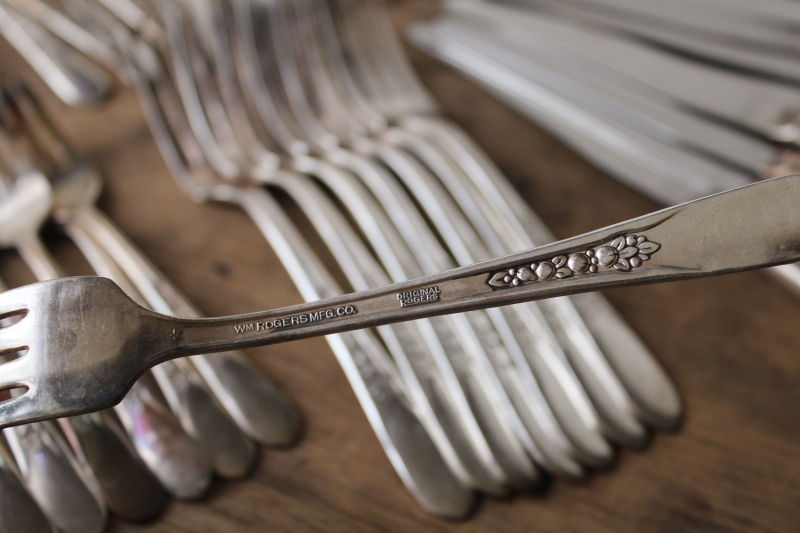 photo of 1940s vintage Wm Rogers Mfg original silver plate flatware, Priscilla Lady Ann pattern  #8