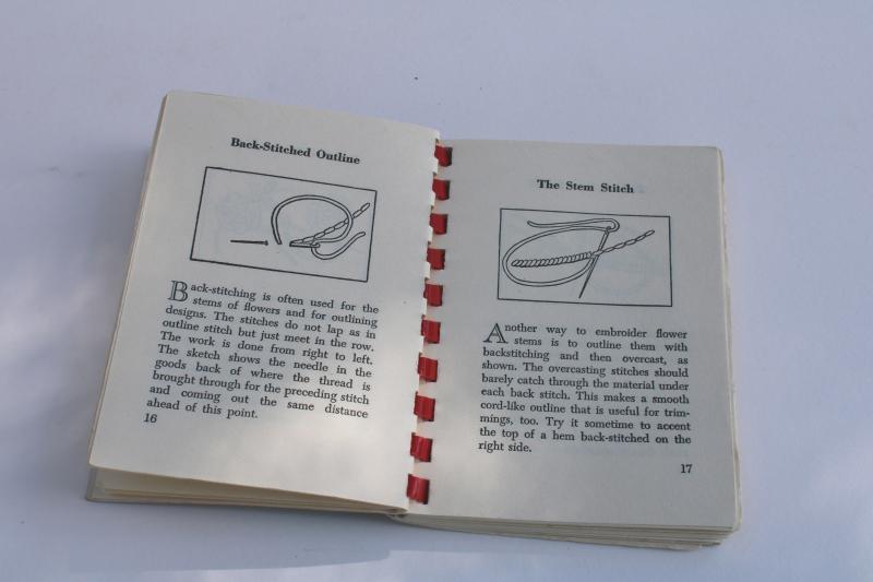 photo of 1940s vintage Workbasket needlework book, illustrated embroidery stitches how-to #4