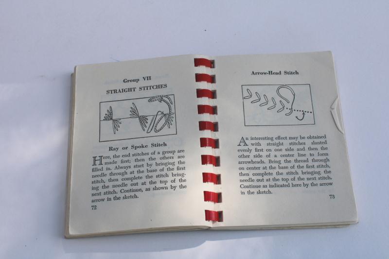 photo of 1940s vintage Workbasket needlework book, illustrated embroidery stitches how-to #5