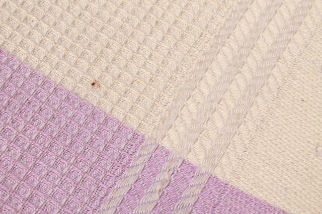 photo of 1940s vintage bedspread, star pattern waffle weave summer weight cotton coverlet #4