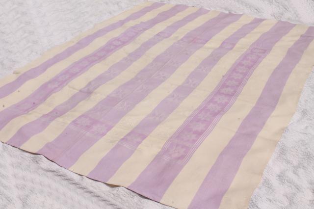 photo of 1940s vintage bedspread, star pattern waffle weave summer weight cotton coverlet #6