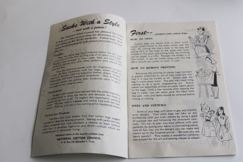 photo of 1940s vintage booklet sewing with cotton feedsacks flour sack fabric, thrift upcycle tips  #2