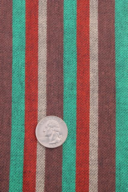photo of 1940s vintage cotton fabric lot, striped shirting work shirt or sport camp stripes  #3