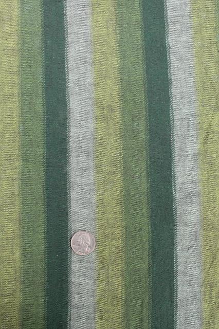 photo of 1940s vintage cotton fabric lot, striped shirting work shirt or sport camp stripes  #8