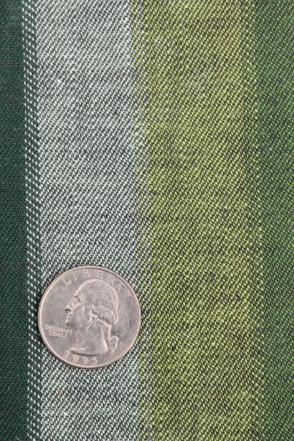 photo of 1940s vintage cotton fabric lot, striped shirting work shirt or sport camp stripes  #9