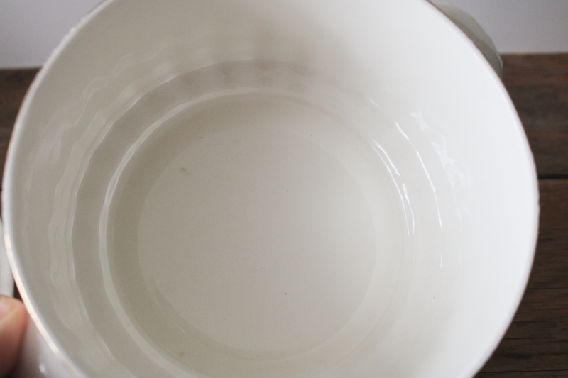 photo of 1940s vintage covered casserole bowl w/ pink roses floral, cottage kitchen cookie jar  #3