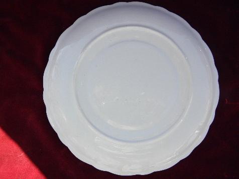 photo of 1940s vintage divided egg plate, ivory china w/ flowered center #2