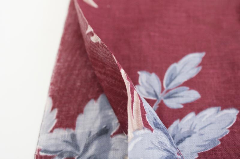 photo of 1940s vintage feather plume print fabric, lightweight cotton curtains or decor #4