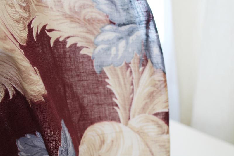 photo of 1940s vintage feather plume print fabric, lightweight cotton curtains or decor #6