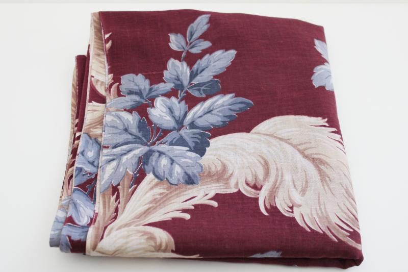 photo of 1940s vintage feather plume print fabric, lightweight cotton curtains or decor #7