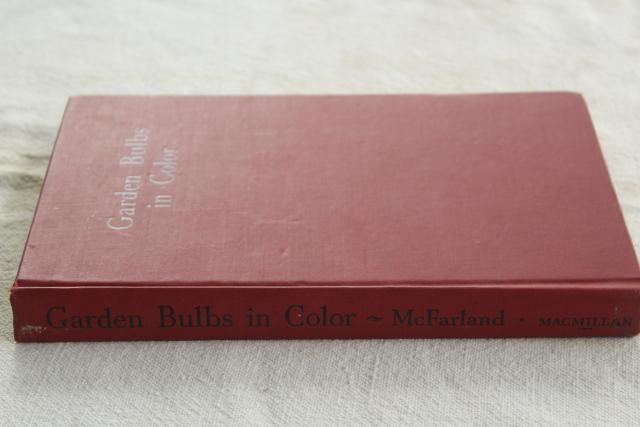 photo of 1940s vintage illustrated gardening book, flower bulbs colored garden photo plates #7