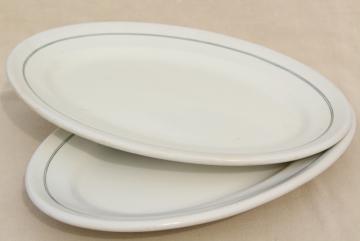 catalog photo of 1940s vintage ironstone platters, motel hotel ware restaurant china oval plates