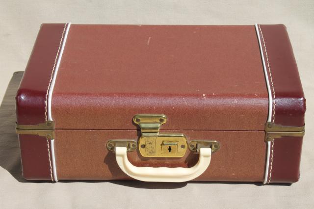 photo of 1940s vintage luggage, small suitcase train case for storage or travel #3