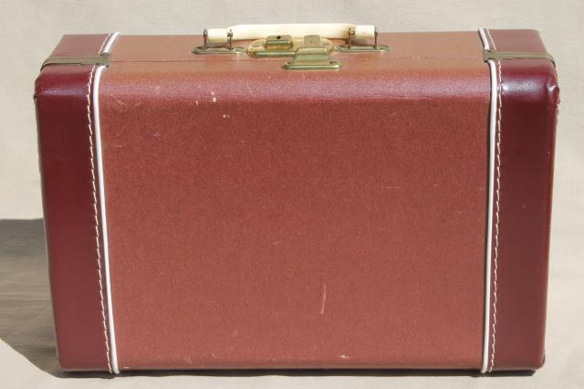 photo of 1940s vintage luggage, small suitcase train case for storage or travel #4