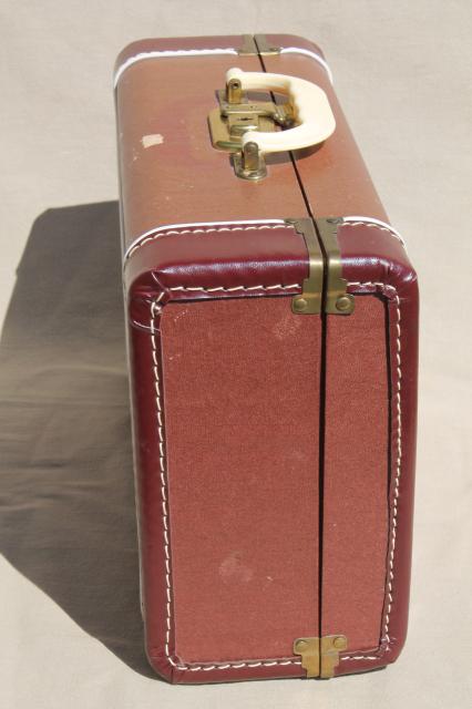 photo of 1940s vintage luggage, small suitcase train case for storage or travel #5