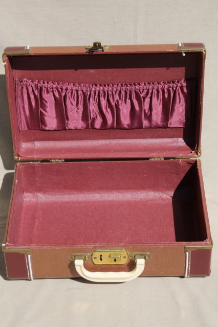 photo of 1940s vintage luggage, small suitcase train case for storage or travel #7