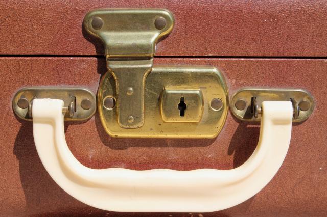 photo of 1940s vintage luggage, small suitcase train case for storage or travel #10