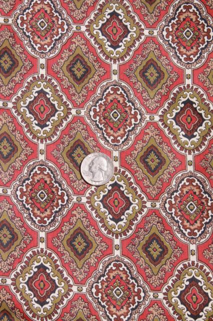 photo of 1940s vintage menswear paisley print cotton fabric, 36 wide x 3 yards #1