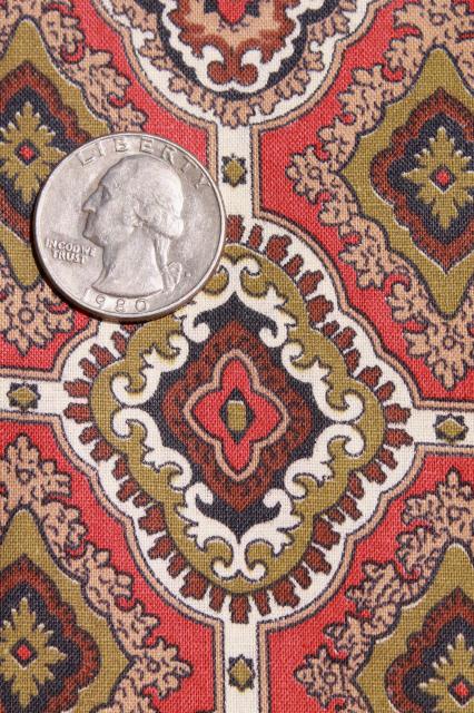 photo of 1940s vintage menswear paisley print cotton fabric, 36 wide x 3 yards #2