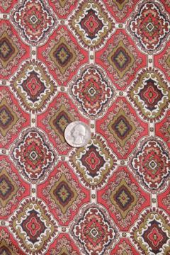 catalog photo of 1940s vintage menswear paisley print cotton fabric, 36 wide x 3 yards